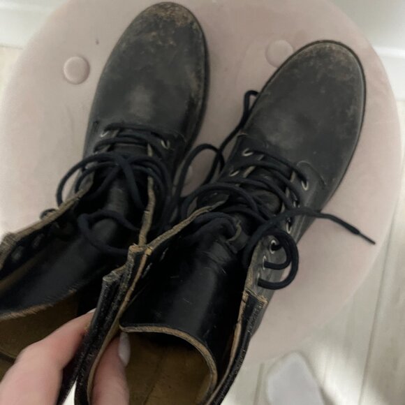 Frye Veronica Dark Brown Combat Distressed Combat Boots Size 8.5 - Picture 8 of 9